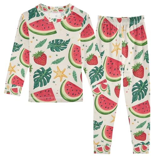 senya Watermelon and Strawberry Q Pajamas Set Long Sleeve Soft Cotton Sleepwear 2 Piece