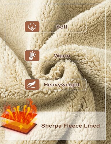 MAGCOMSEN Men's Hoodie Pullover Fleece Sweatshirts Heavyweight Sherpa Lined Thick Warm Winter Hoodies with Kangaroo Pocket3