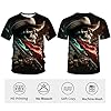 LAOLIUSN Tricolour T-Shirt for Men Summer Short Sleeve Tees Tops Mexico Theme Shirt Skull Graphic Shirt, Red, XXXXL #3
