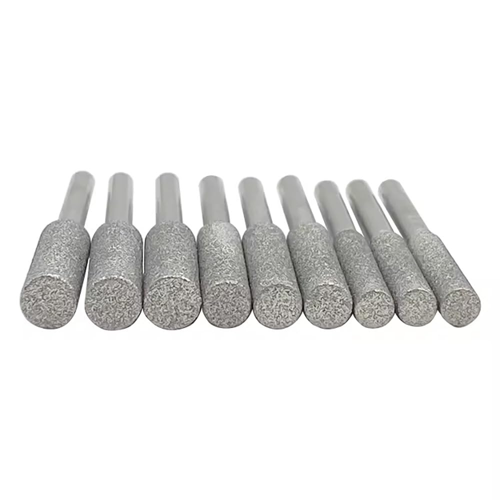 Mola Cilindrica Diamantata A Grana 240 – Testa Da 6-40 Mm, Gambo Da 6-8 Mm for Intaglio Di Vetro Ceramico E Pietre Preziose (1 Pezzo)(22mm)