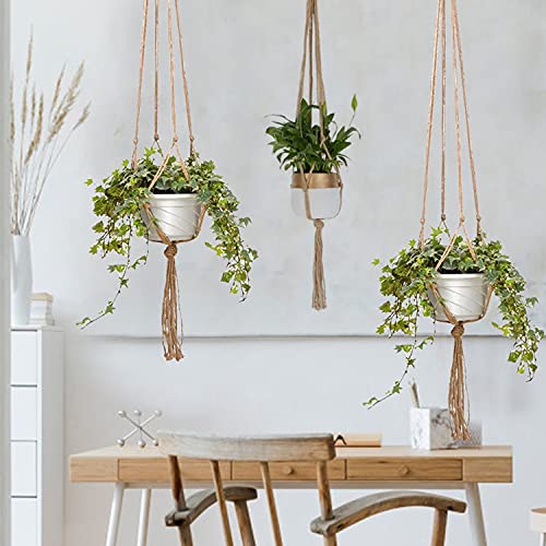 HENGBIRD Makramé Bloempothouder, 6-delige set, hangende plantenmand voor binnen en buiten, plafonds, balkons… - Image 8
