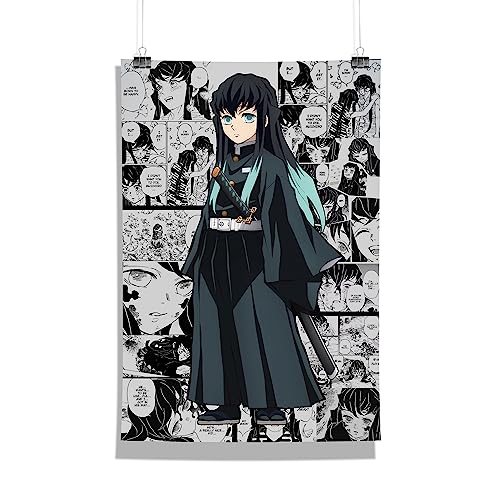 Image of MCSID RAZZ - Demon Slayer - Muichiro Tokito - The Mist Hashira Design A4 Size Poster (With Frame) - Best Gift For Demon Slayer Fans /Best Artifacts To Your Home & Decor /For Anime Fandom