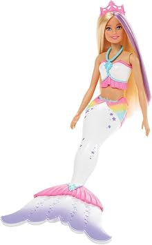 Amazon Com Barbie Dreamtopia Color Magic Mermaid Doll Con Traje Y Cola Para Colorear Con Varitas De Color Lavables Crayola Regalo Para Ninos De 3 A 7 Anos Juguetes Y Juegos
