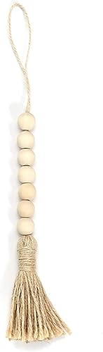 Guirnalda de cuentas de madera, guirnalda de cuentas de madera, decoración de corona, cuentas decorativas para decoración del hogar, cuentas