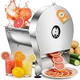 Newhai 0-10mm Commercial Onion Slicer Potato Chips Sweet Potato Tomato Slicing Machine Electric Cabbage Shredder Machine Vegetable Fruit Processor 0-0.4’’ Stainless Steel