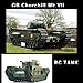 Ssccgym Remote Control Tank GB Churchill Mk.VII RC Tank 1/16 War Military Vehicle Smoke Barrel Telescoping NO-Shooting Collection 44CM Steel Gearbox/All Metal Track/Wheels