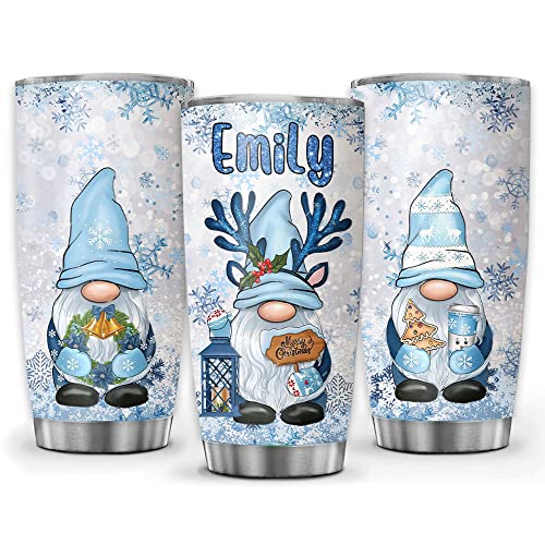 So Many Pets Personalized Winter Gnomes Tumbler, Holiday Season Christmas Gnomes Tumbler Gift for Gnomes Lover 20oz 30oz Stainless Steel Insulated Coffee Mug with Lid -  SMP-TB-HN-GE-2022NO08-002-CUS