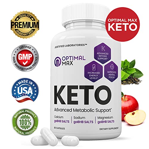 Optimal Max Keto Pills Includes Apple Cider Vinegar Patented Gobhb® Exogenous Ketones Advanced Ketogenic Supplement Ketosis Support For Men Women 60 Capsules #TOP1
