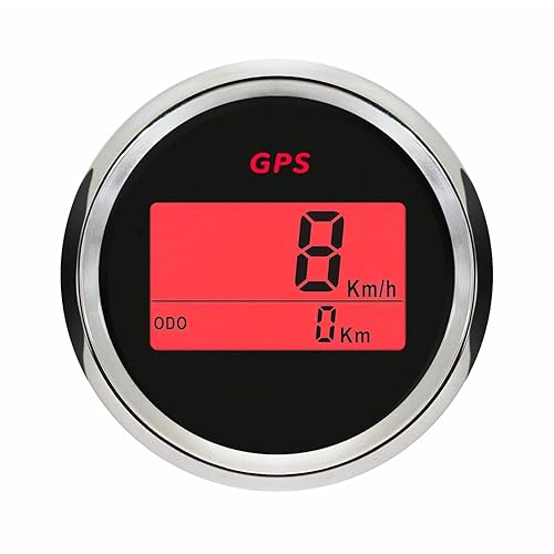 ELING Velocímetro digital GPS para automóvil, de 2 pulgadas, 0-999 KMH, MPH, kit de medidor de nudo, ODO con retroiluminación roja, 12 V, 24 V, para