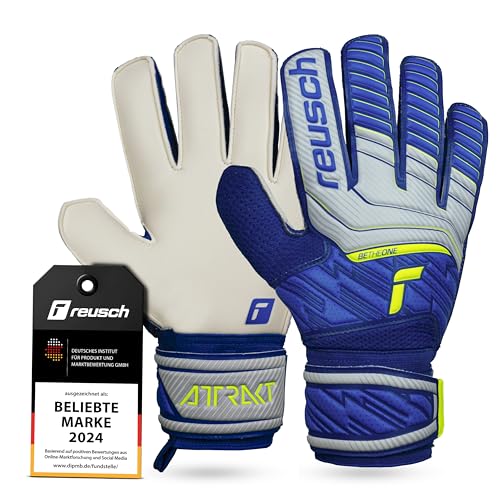 Reusch Attrakt Solid Torwarthandschuhe|Robuster Grip mit synthetischem Latex|360° Stabilität Dank Full Strap und Elastic Cuff|Perfekter Sitz bei jedem Wetter|Alle Spielfeldarten Reusch Attrakt Solid Torwarthandschuhe|Robuster Grip mit synthetischem Latex|360° Stabilität Dank Full Strap und Elastic Cuff|Perfekter Sitz bei jedem Wetter|Alle Spielfeldarten