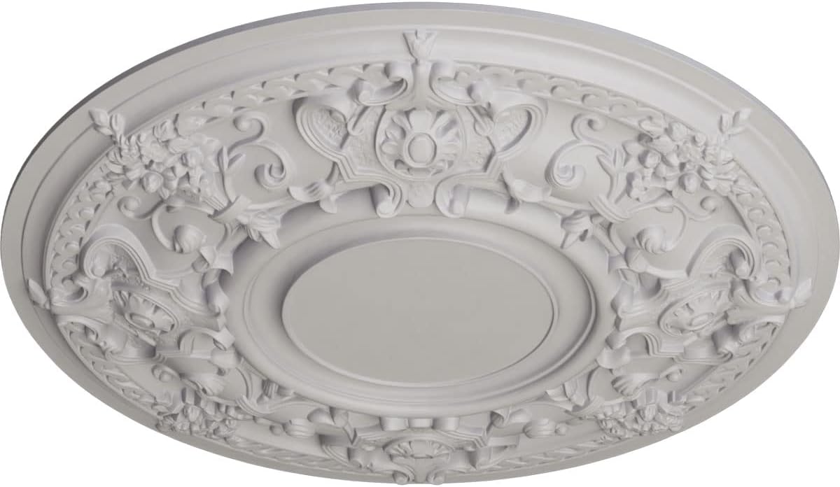 Ekena Millwork CM32JAUWF Ceiling Medallion, 32-3/4" x 2-1/2", Ultra Pure White