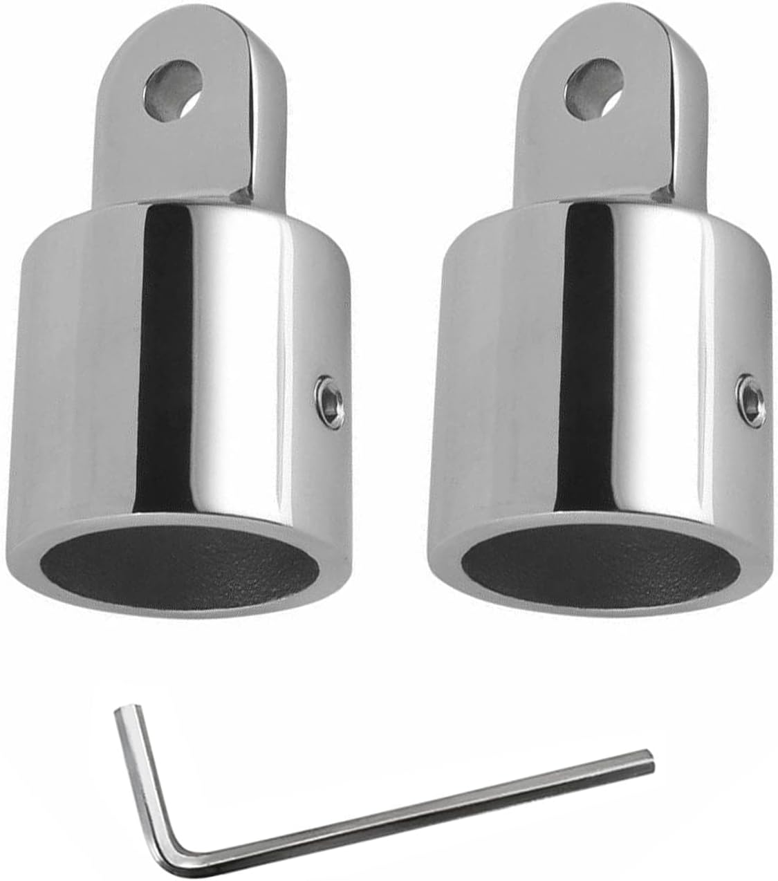 SHENGHUISS Bimini Top Cap Eye End Boat Fitting Stainless Steel 316 Round Tubing Marine Hardware with L Shape Hex Key
