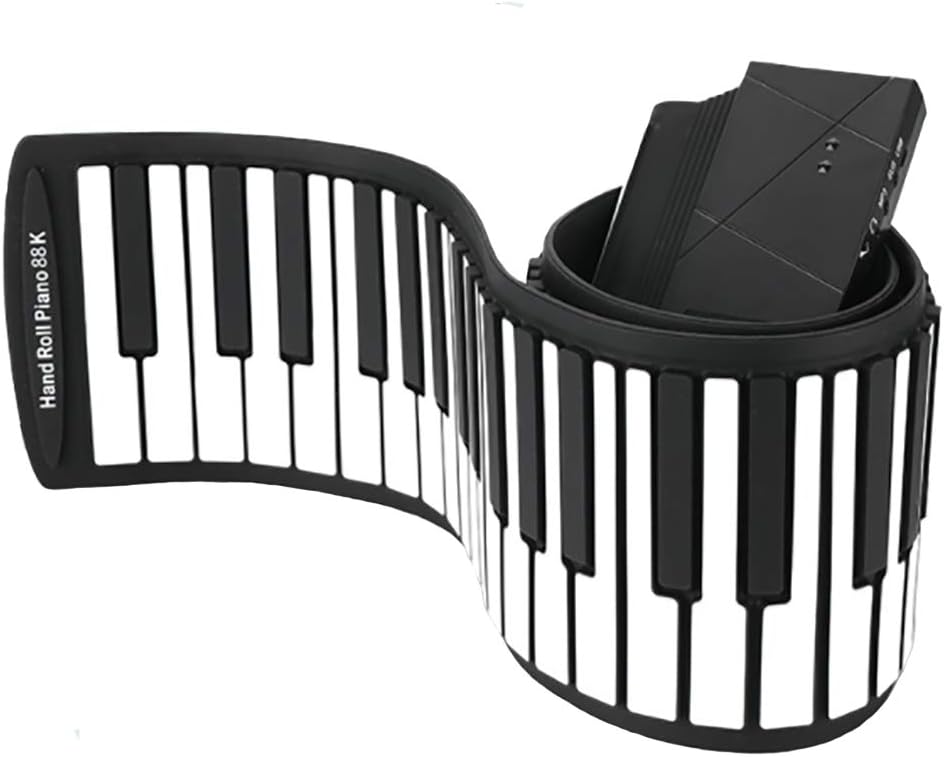 BESTUNE Flexible Roll Up Piano, Portable 88-key Keyboard Piano Silicone Elastic Roll Up Piano Foldable Keyboard Hand Roll Piano