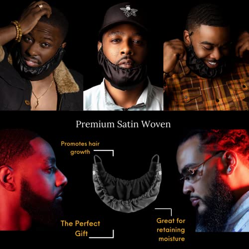 Mens Beard Bonnet For Essential Oil And Moisture Retention And Healthy Hair Growth - Premium Quality Silky Soft Beard Conditioning Cap, Helps To Prevent Itching And Split Ends - Satin Beard Bandana #TOP1