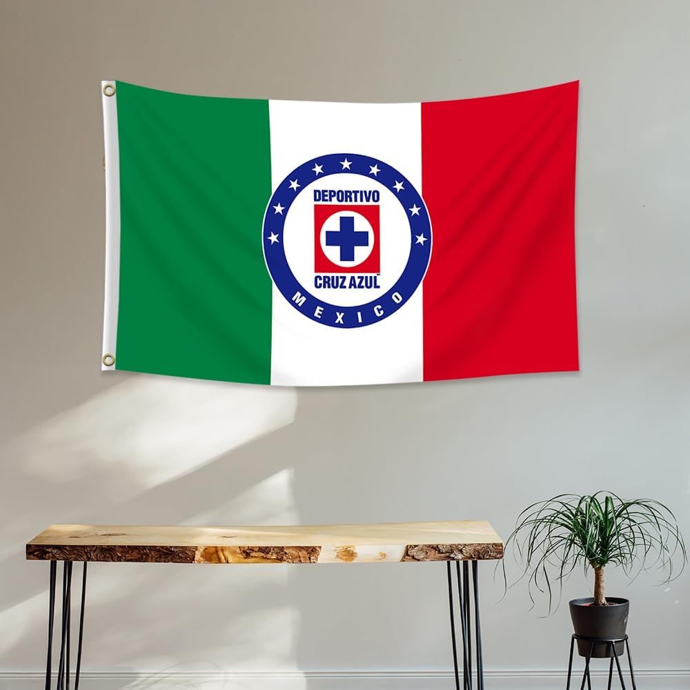 Cruz Azul Tricolor Mexico Futbol Club, A.C. Flag 3x5 FT Double Sides Banner Bandera Soccer La Maquina Celeste Heavy Duty, Durable 150D Polyester - Image 4