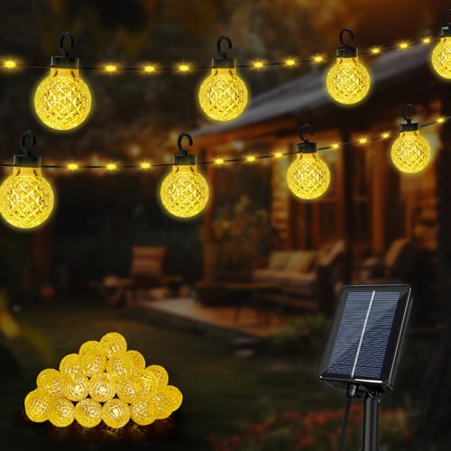Bzavor Cadena de luces solares para exteriores, resistente a la intemperie, 10 m, 100 LED, para exterior, solar, IP65, resistente al agua, para exteriores, para balcón, boda, fiesta, jardín