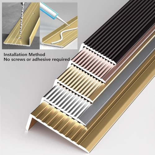 Borde de aluminio para escalera ideal para alfombras 8