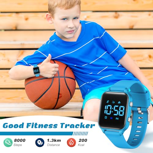Image of LAVAREDO Kids Digital Watches for Boys Girls,Waterproof Sport Watch with Pedometer Stopwatch Vibration Alarm for Ages 5-13,No App Fitness Tracker Watch for Kids Teens Birthday Gifts