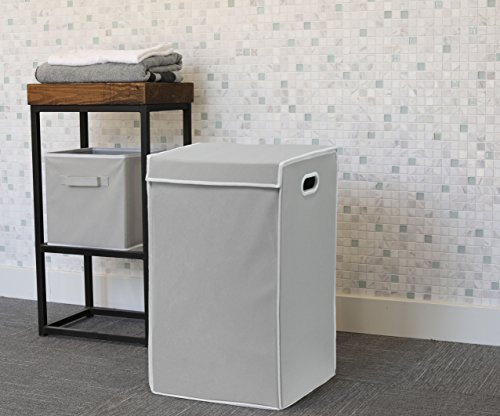 Simple Houseware Foldable Laundry Hamper Basket With Lid, Grey #TOP1