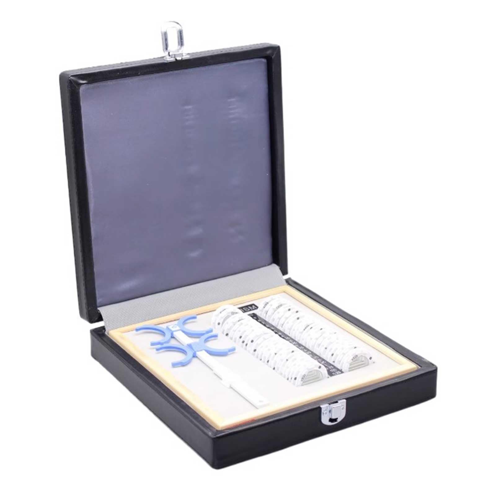 Ensemble de 48 Lentilles D'essai Optiques, Lentilles D'essai Précises, Boîtier en Aluminium avec Monture en Bois et Jeu de Lentilles de Contact Réglables PD 48-80 mm
