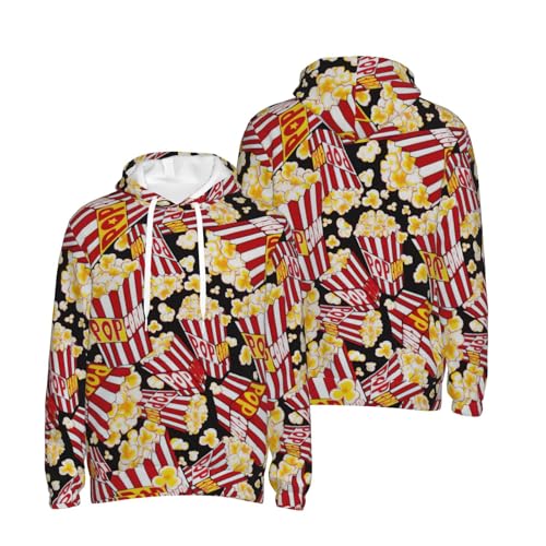 Pull à capuche imprimé popcorn homme chaud décontracté - 7