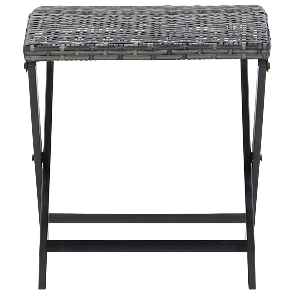 Leepesx Tabouret Pliable Résine tressée Gris Siège de Jardin Tabouret de Terrasse Repose-Pied de Patio Meuble de Balcon Extérieur