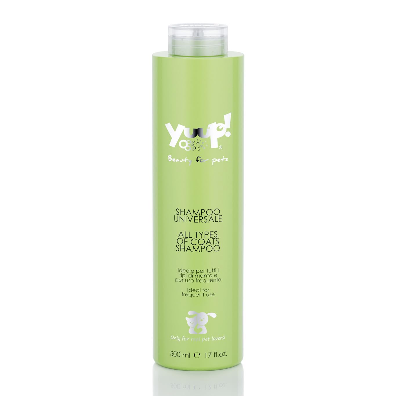 YUUP! - Shampoo per Cani e Gatti Universale, 500 ml, specifico per uso frequente ed ideale per tutti i tipi di pelo, deterge la cute e nutre il manto