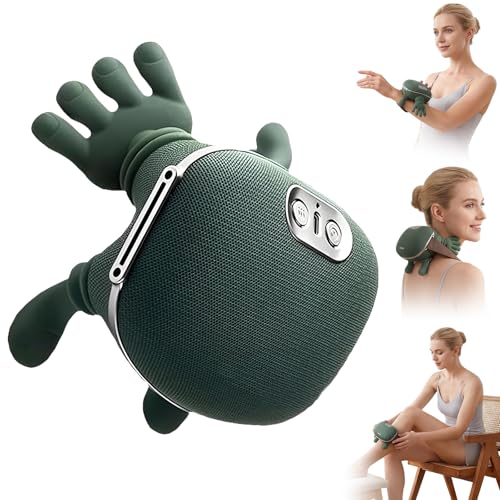 Masseur Dos et Cervicales, Massage Shiatsu 4D avec Pétrissage en Profondeur, Rechargeable USB, 3 Niveaux de Massage et 2 Niveaux de Chaleur, Cadeau pour...