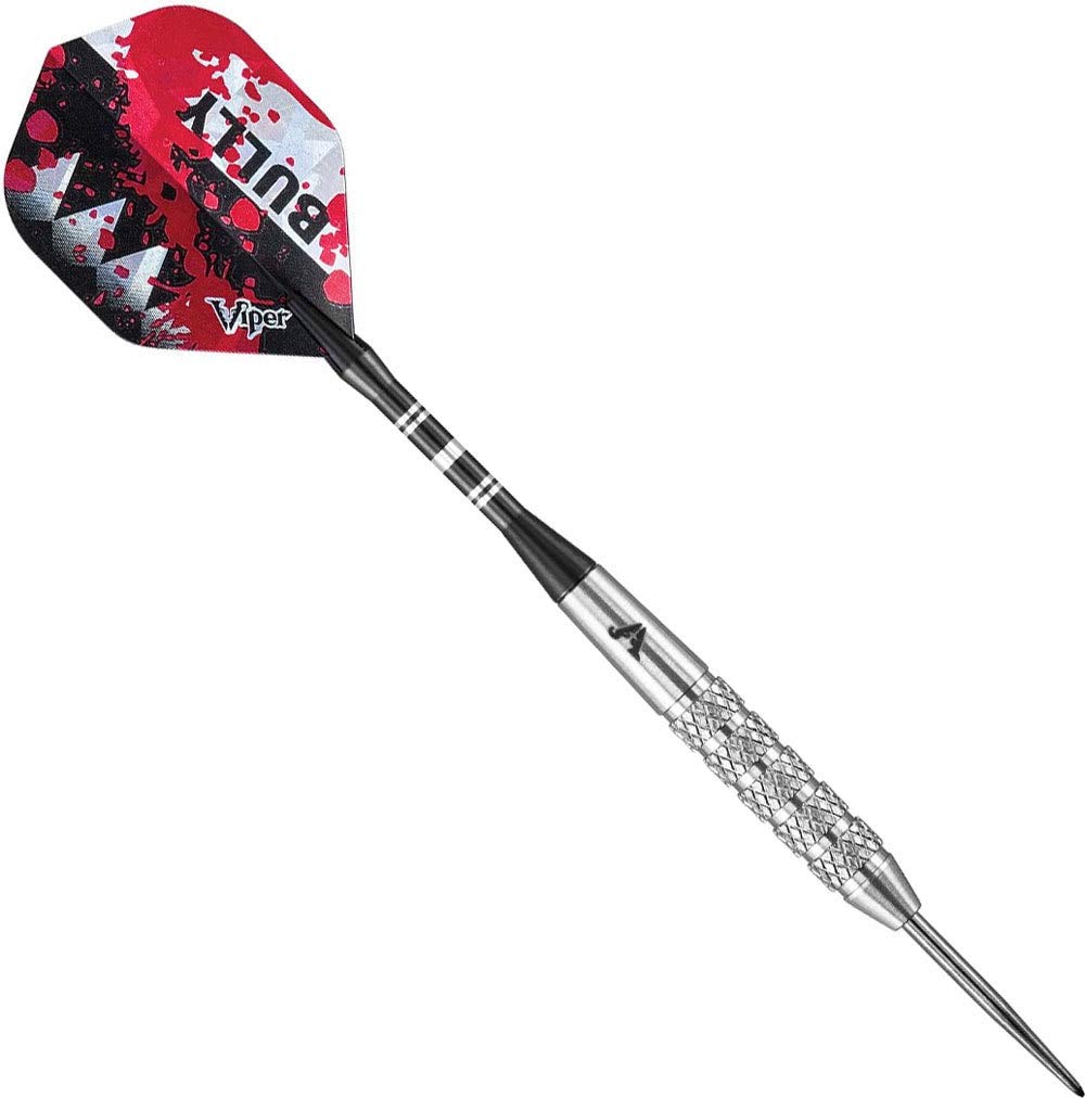 Viper by GLD Products Bully 80% Tungsten Steel Tip Dart Set with Case, Coarse Knurling, 24 Grams, Red (23-1904-24)