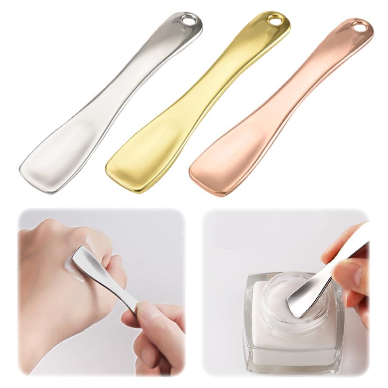Catálogo para Comprar On-line Cucharones para cremas los 5 mejores. 50 Yopolaz Cucharas Cosméticas de Metal(Paquete de 3), Minicuchara Reutilizable para Mascarillas Faciales, Cuchara Aplicadora de Cosméticos, Herramienta Cosmética de Belleza para...
