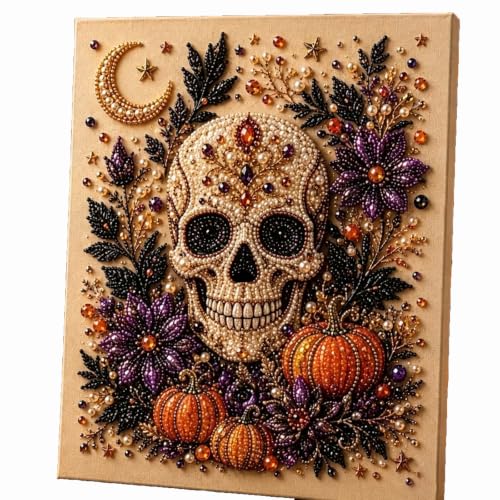 Halloween Diamond Art Kit Pearl Painting Craft Party Favors Gifts Skeleton - image 3