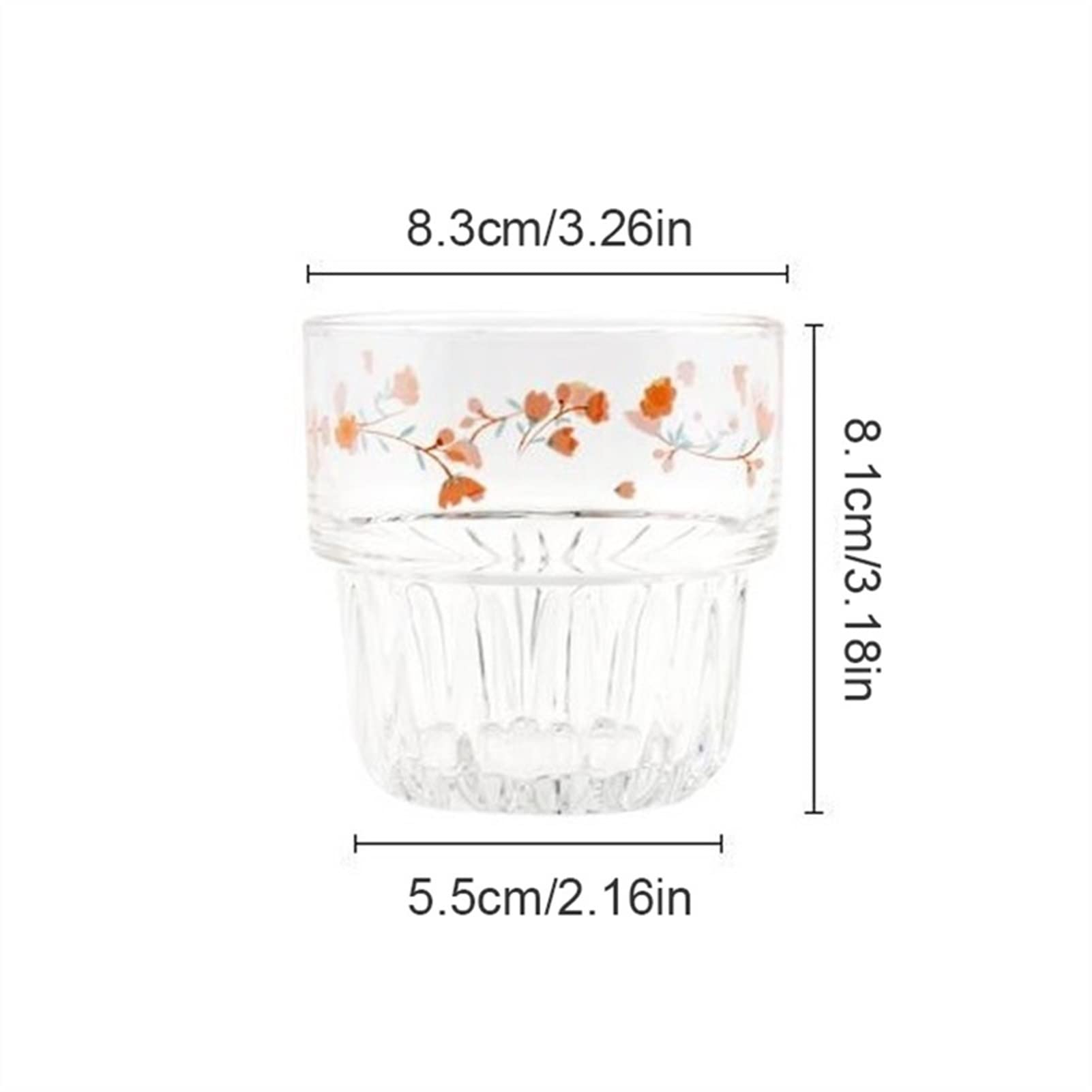 QINGGANGLING999 Vasos de Agua 260ml de vidrios for Beber Lindo Copa de Cristal Creativo Taza de Agua Transparente Estudiante Leche Resistente al Estudiante Vidrio Vasos Cristal