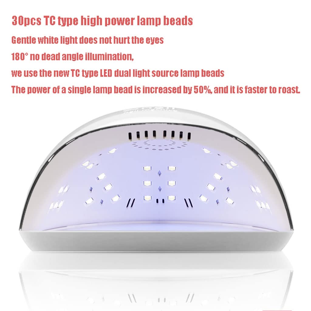 SYALEO Lampada Unghie Asciugatrice Nail Art Strumenti 80W Nail Art Fotocoterapia Lampada Smart Nail Phototerapia Macchina Professionale dei chiodo Asciugacatura Gel Polacco in Casa