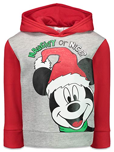 Disney Mickey Mouse Toddler Boys Fleece Christmas Santa Pullover Hoodie Red 4T
