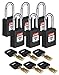 Brady SafeKey Lockout Padlock - Nylon - Black - 1.5" Steel Shackle Vertical Clearance - Keyed Alike (Pack of 6)