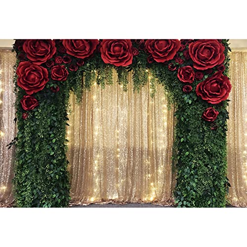 Fondo fotográfico dorado con lentejuelas 10x8 pies miniatura 4