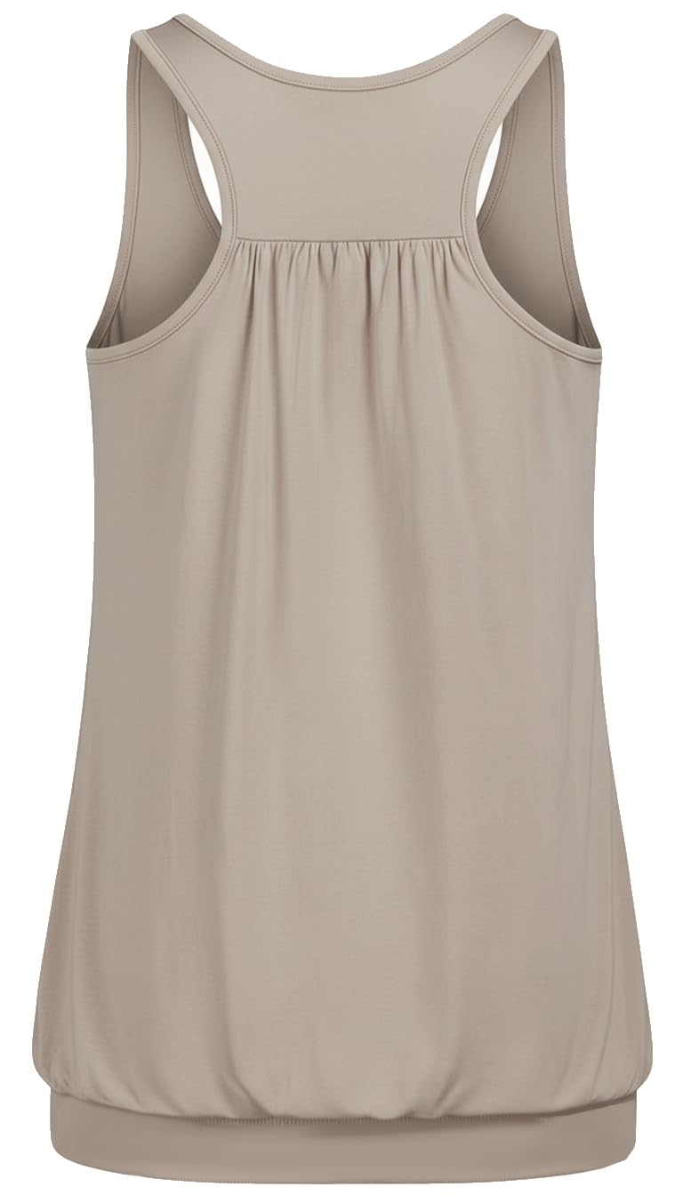 Van Der Rich ® - Camiseta de Tirantes Espalda Nadadora Escote Plisado - Mujer