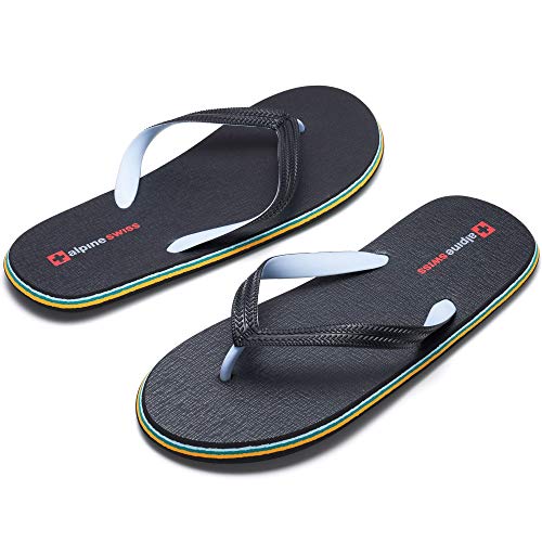 Alpine Swiss Menâ€™s Flip Flops Lightweight EVA Sandals Black 13 M US