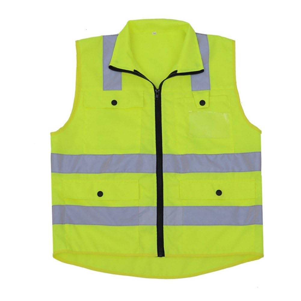 Chaleco Reflectante Chaleco Reflectante Con Cremallera For Deportes De Invierno, Chaleco Reflectante De Algodón, Ropa Fluorescente Chaleco de Trabajo
