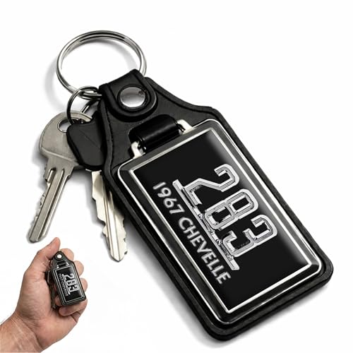 Image of Brotherhood 1967 Compatible with Chevelle 283 Engine Design Key Chain Key Holder Key Ring For Men Heavy Duty Car Key Ring For Men and Women