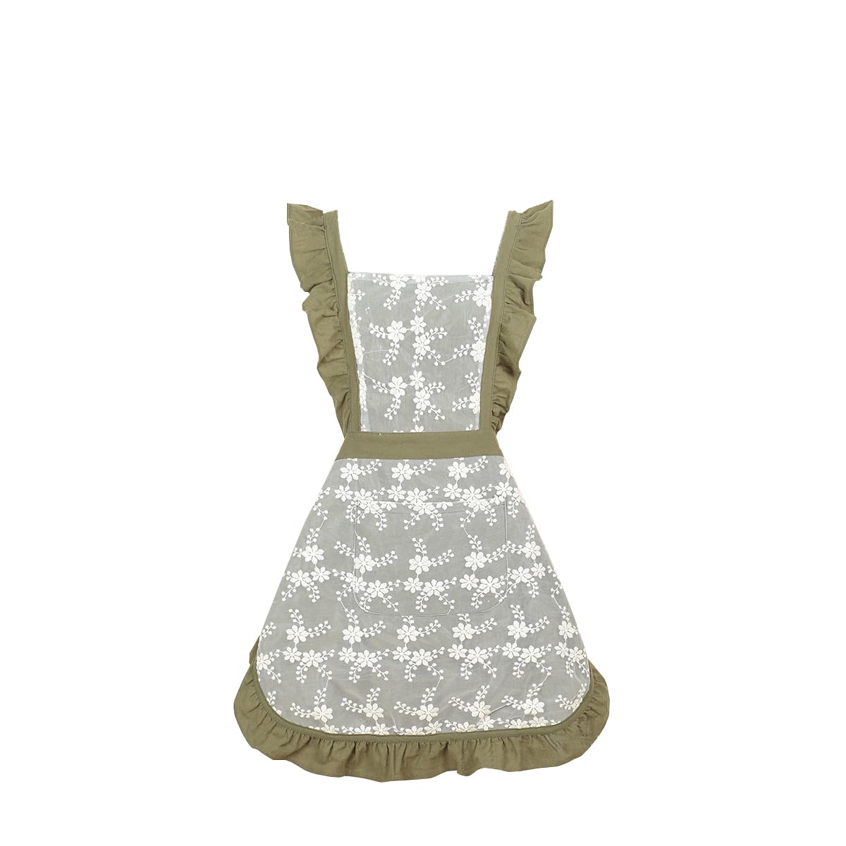 AOZOOSA Vintage Floral Apron for Women - Long 31" Chef Apron with 2 Pockets for Cooking Gardening Baking,Washable Smock