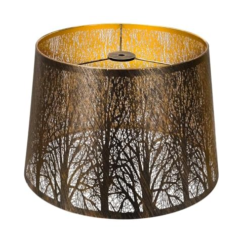ALUCSET Etched Forest Metal Lampshade Cover