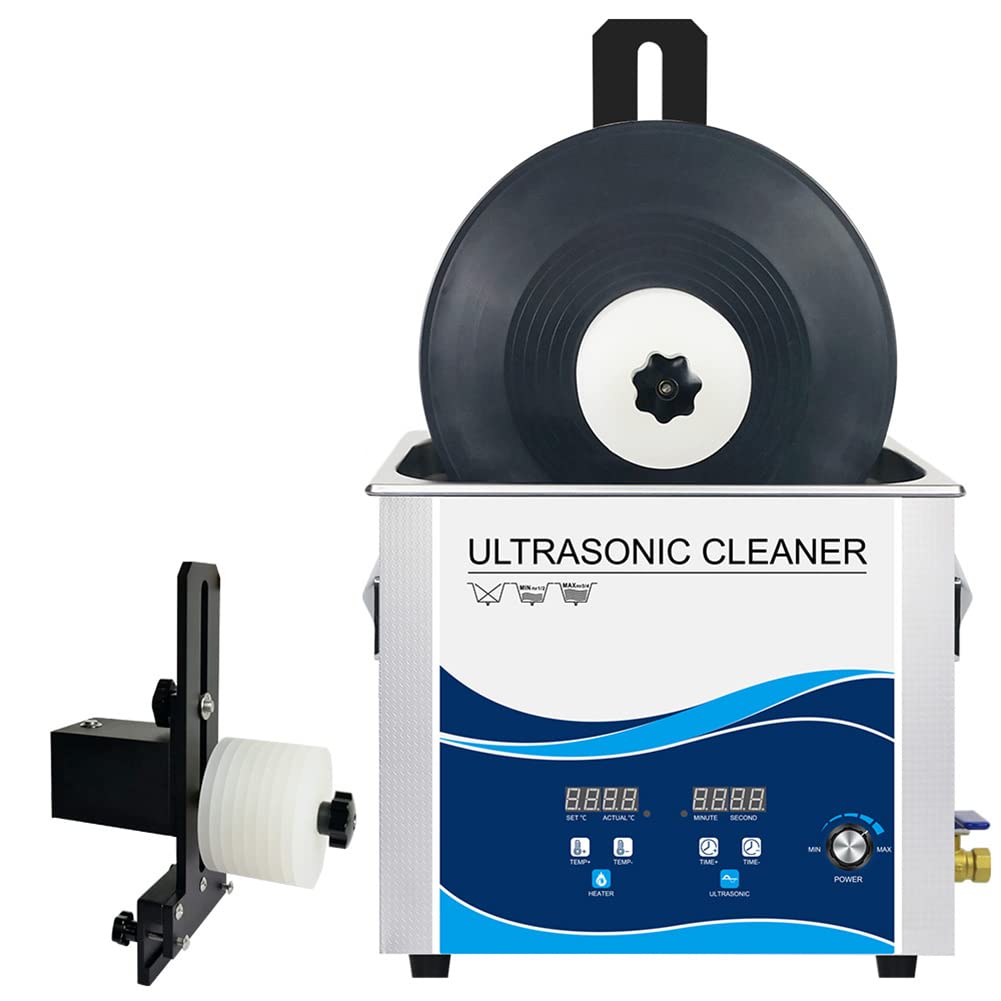 Pulitore per dischi in vinile, macchina per la pulizia dei dischi riscaldata con controllo della temperatura e dei tempi, pulizia profonda per dischi in vinile da 6,5 l