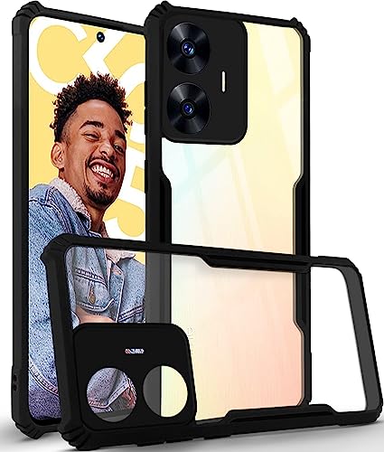 Image of Jkobi Back Cover Case for Realme C55 (Shockproof with Polycarbonate Clear Panel | Professional Black)