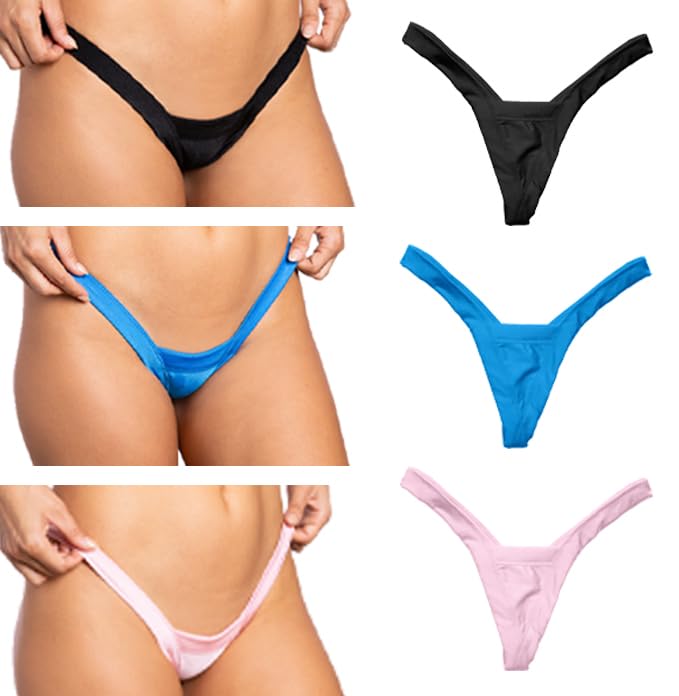 Pin Up Doll Comfort Heart Back Thong Underwear, Low Rise, Women's Thongs, Wide Band for Comfort, Bikini, G-String, Runs Small