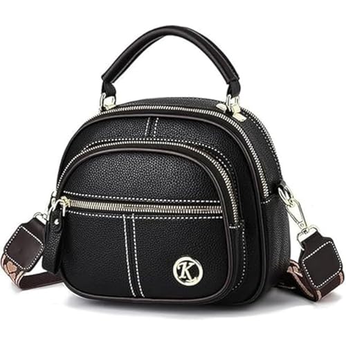 Bousalutend Crossbody Bag, Classic Multifunctional Compartments Adjustable Wide Shoulder Strap Leather Crossbody Bag