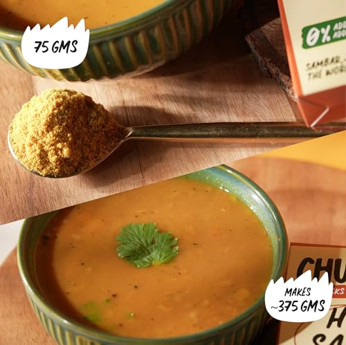 Image of Chutnefy Hotel Sambar | 75g Freeze-Dried Instant Dry Mix | Just Add Water to make 5-6 servings (375 g) each | 2 x 75g | 0% Preservatives or Additives