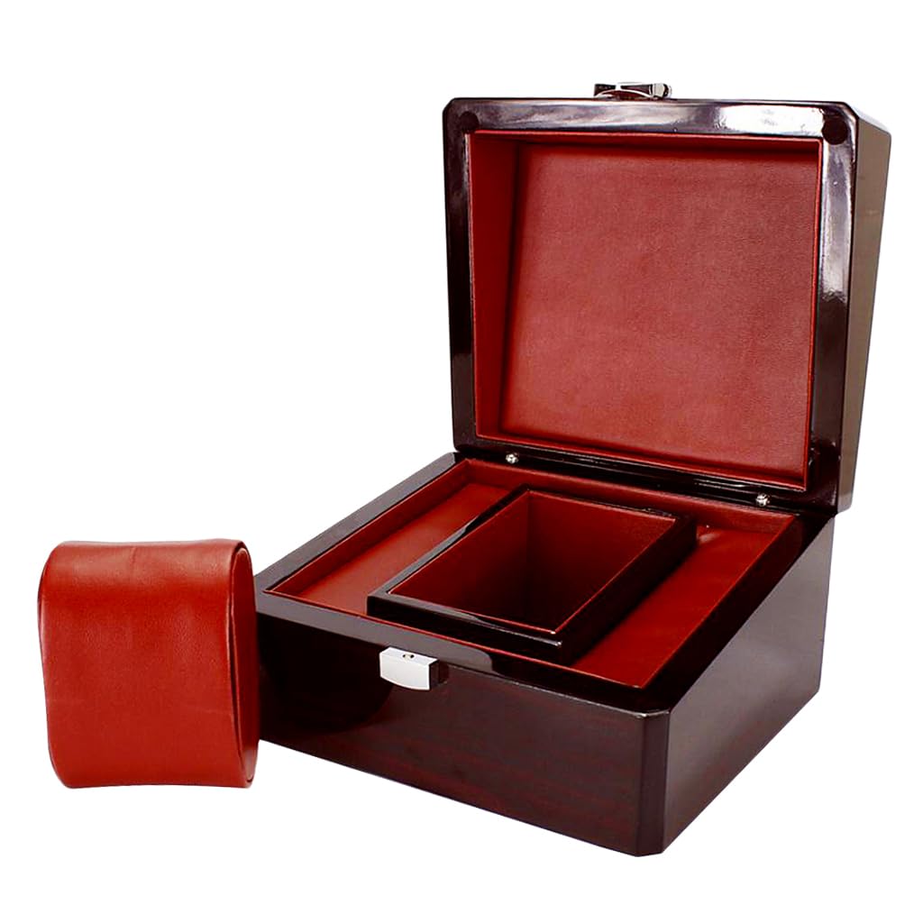 Twisaxc Red Sleek Watch Display Case Jewelry Storage Display Box With Interior Captivating Any Watch Lover Storage Holder For Storing Wooden Case