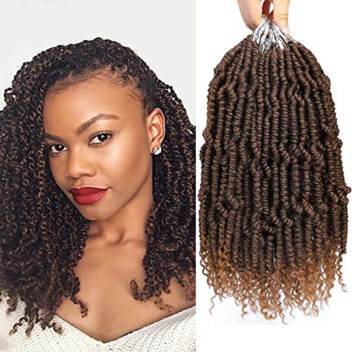 Bomb Twist Crochet Hair 5 Packs Crochet Spring Twist Hair Pre-looped Crochet Braids Synthetic Hair Extension Passion Twist Hair Ombre 16 Inch Braiding Hair Water Wave Hair Curly Braiding Hair
