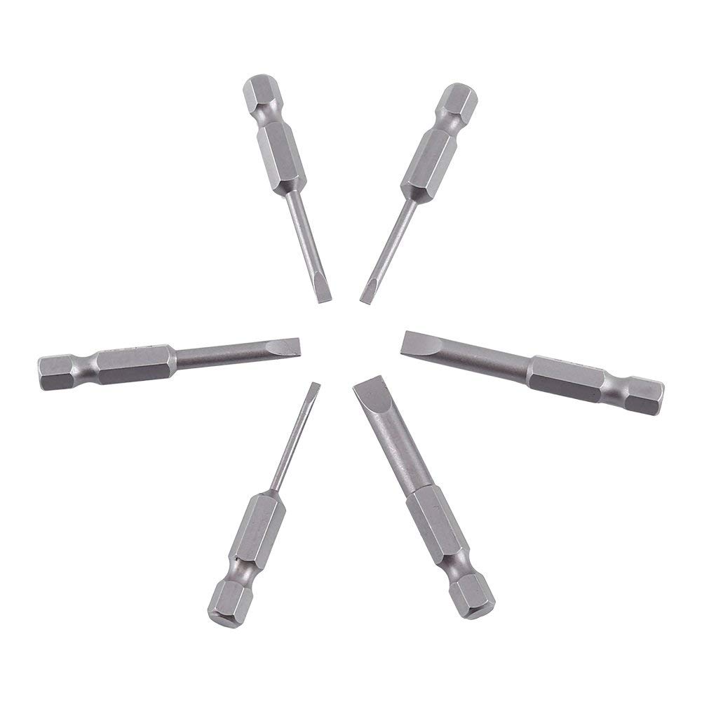 6 Pz 50mm Punte per Cacciavite con Intaglio Codolo Esagonale S2 Lega Testa Piatta Punta Magnetica